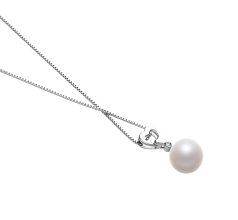 Colgante de perlas Perla de Agua Dulce de calidad AAAA de 10 a 11mm en color Blanco