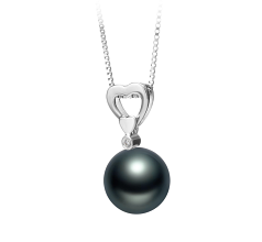Colgante de perlas Perla Tahití de calidad AAA de 10 a 11mm en color Negro