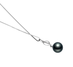 Colgante de perlas Perla Tahití de calidad AAA de 10 a 11mm en color Negro