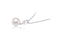 Colgante de perlas Perla de Agua Dulce de calidad AAAA de 9 a 10mm en color Blanco