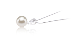 Colgante de perlas Perla de Agua Dulce de calidad AAAA de 9 a 10mm en color Blanco