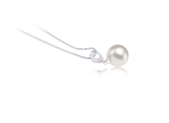 Colgante de perlas Perla de Agua Dulce de calidad AAAA de 9 a 10mm en color Blanco