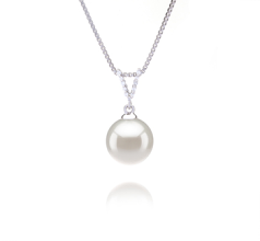 Colgante de perlas Perla de Agua Dulce de calidad AAAA de 9 a 10mm en color Blanco