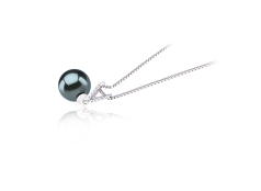 Colgante de perlas Perla Tahití de calidad AAA de 9 a 10mm en color Negro