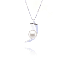 Colgante de perlas Perla de Agua Dulce de calidad AAAA de 8 a 9mm en color Blanco