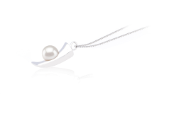 Colgante de perlas Perla de Agua Dulce de calidad AAAA de 8 a 9mm en color Blanco