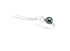 Colgante de perlas Perla Tahití de calidad AAA de 9 a 10mm en color Negro