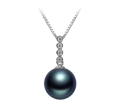 Colgante de perlas Perla Tahití de calidad AAA de 10 a 11mm en color Negro
