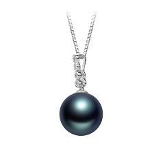Colgante de perlas Perla Tahití de calidad AAA de 10 a 11mm en color Negro