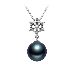 Colgante de perlas Perla Tahití de calidad AAA de 10 a 11mm en color Negro