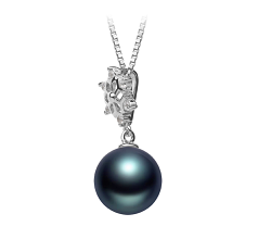 Colgante de perlas Perla Tahití de calidad AAA de 10 a 11mm en color Negro