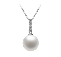 Colgante de perlas Perla de Agua Dulce de calidad AAAA de 10 a 11mm en color Blanco