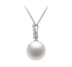 Colgante de perlas Perla de Agua Dulce de calidad AAAA de 10 a 11mm en color Blanco