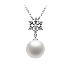 Colgante de perlas Perla de Agua Dulce de calidad AAAA de 10 a 11mm en color Blanco