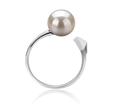 Anillo de perlas Perla de Agua Dulce de calidad AAAA de 7 a 8mm en color Blanco