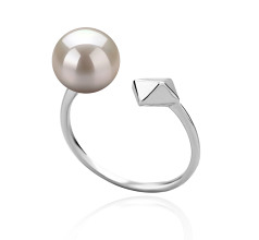 Anillo de perlas Perla de Agua Dulce de calidad AAAA de 7 a 8mm en color Blanco
