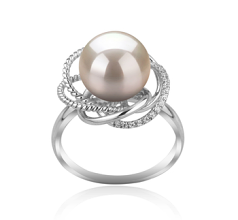 Anillo de perlas Perla de Agua Dulce de calidad AAAA de 9 a 10mm en color Blanco