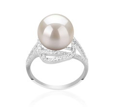 Anillo de perlas Perla de Agua Dulce de calidad AAAA de 10 a 11mm en color Blanco