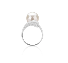 Anillo de perlas Perla de Agua Dulce de calidad AAAA de 10 a 11mm en color Blanco