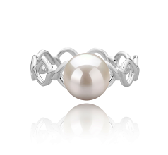 Anillo de perlas Perla de Agua Dulce de calidad AAAA de 7 a 8mm en color Blanco