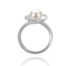 Anillo de perlas Perla de Agua Dulce de calidad AAAA de 6 a 7mm en color Blanco