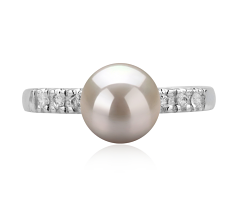 Anillo de perlas Perla Akoya Japonesa de calidad AAA de 7 a 8mm en color Blanco