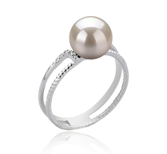 Anillo de perlas Perla Akoya Japonesa de calidad AAA de 8 a 9mm en color Blanco