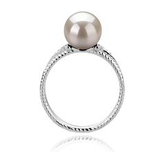 Anillo de perlas Perla Akoya Japonesa de calidad AAA de 8 a 9mm en color Blanco