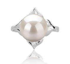 Anillo de perlas Perla de Agua Dulce de calidad AAAA de 10 a 11mm en color Blanco