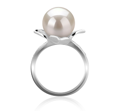 Anillo de perlas Perla de Agua Dulce de calidad AAAA de 10 a 11mm en color Blanco