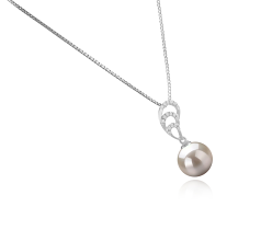 Colgante de perlas Perla de Agua Dulce de calidad AAAA de 10 a 11mm en color Blanco