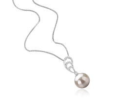 Colgante de perlas Perla de Agua Dulce de calidad AAAA de 10 a 11mm en color Blanco
