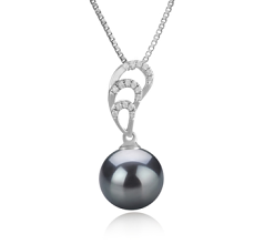Colgante de perlas Perla Tahití de calidad AAA de 10 a 11mm en color Negro