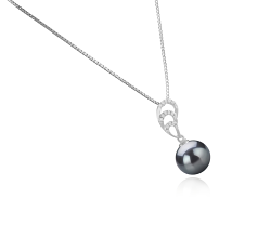 Colgante de perlas Perla Tahití de calidad AAA de 10 a 11mm en color Negro