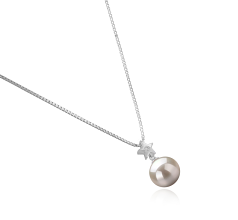 Colgante de perlas Perla de Agua Dulce de calidad AAAA de 9 a 10mm en color Blanco