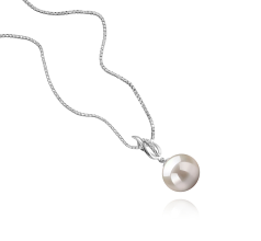 Colgante de perlas Perla de Agua Dulce de calidad AAAA de 9 a 10mm en color Blanco