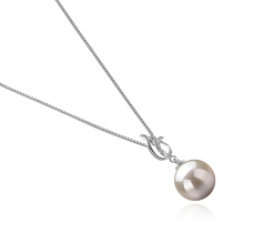 Colgante de perlas Perla de Agua Dulce de calidad AAAA de 9 a 10mm en color Blanco