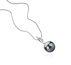 Colgante de perlas Perla Tahití de calidad AAA de 9 a 10mm en color Negro
