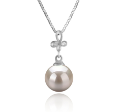 Colgante de perlas Perla Akoya Japonesa de calidad AA de 7 a 8mm en color Blanco