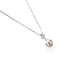 Colgante de perlas Perla Akoya Japonesa de calidad AA de 7 a 8mm en color Blanco
