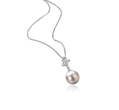 Colgante de perlas Perla Akoya Japonesa de calidad AA de 7 a 8mm en color Blanco
