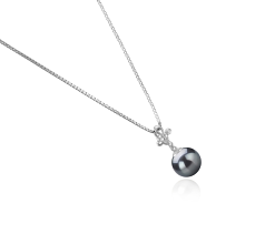 Colgante de perlas Perla Akoya Japonesa de calidad AA de 7 a 8mm en color Negro