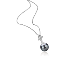Colgante de perlas Perla Akoya Japonesa de calidad AA de 7 a 8mm en color Negro