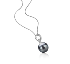 Colgante de perlas Perla Tahití de calidad AAA de 10 a 11mm en color Negro