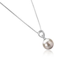 Colgante de perlas Perla de Agua Dulce de calidad AAAA de 10 a 11mm en color Blanco