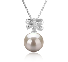 Colgante de perlas Perla de Agua Dulce de calidad AAAA de 10 a 11mm en color Blanco