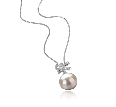 Colgante de perlas Perla de Agua Dulce de calidad AAAA de 10 a 11mm en color Blanco