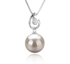 Colgante de perlas Perla de Agua Dulce de calidad AAAA de 10 a 11mm en color Blanco