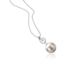 Colgante de perlas Perla de Agua Dulce de calidad AAAA de 10 a 11mm en color Blanco