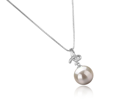 Colgante de perlas Perla de Agua Dulce de calidad AAAA de 10 a 11mm en color Blanco
